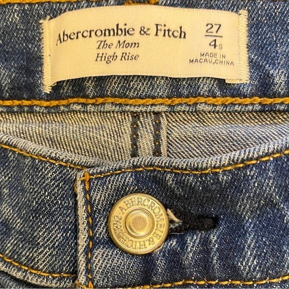 Abercrombie 4 Short (27) Mom High Rise Jeans Distressed Women’s Fray Hems - Picture 7 of 11